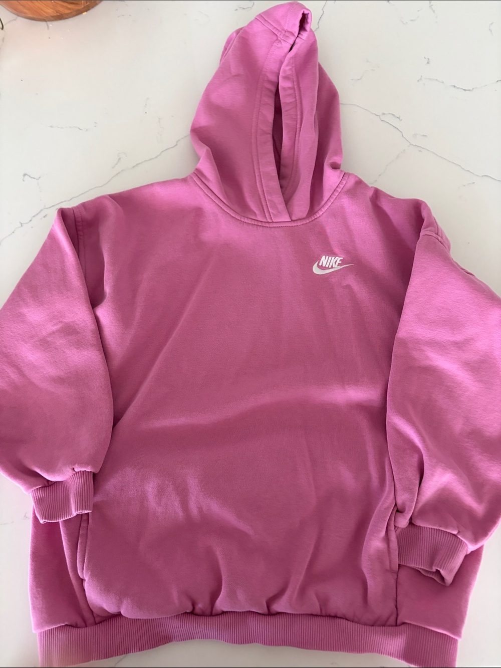 Nike Pink Pullover Hoodie with White Swoosh Logo